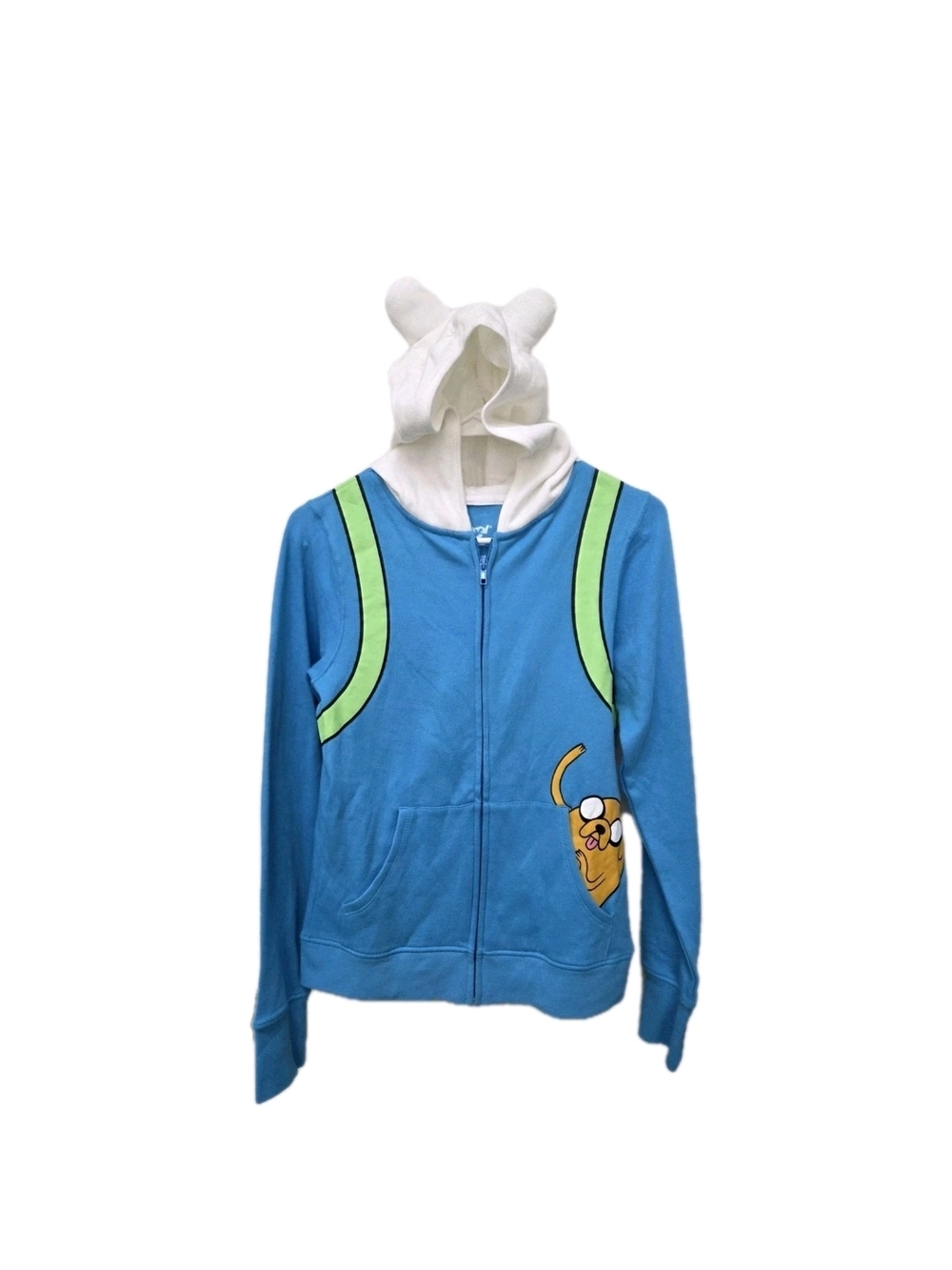 ADVENTURE TIME Mighty Fine FINN Cartoon Network Jake HOODIE Women's Medium NWOT
